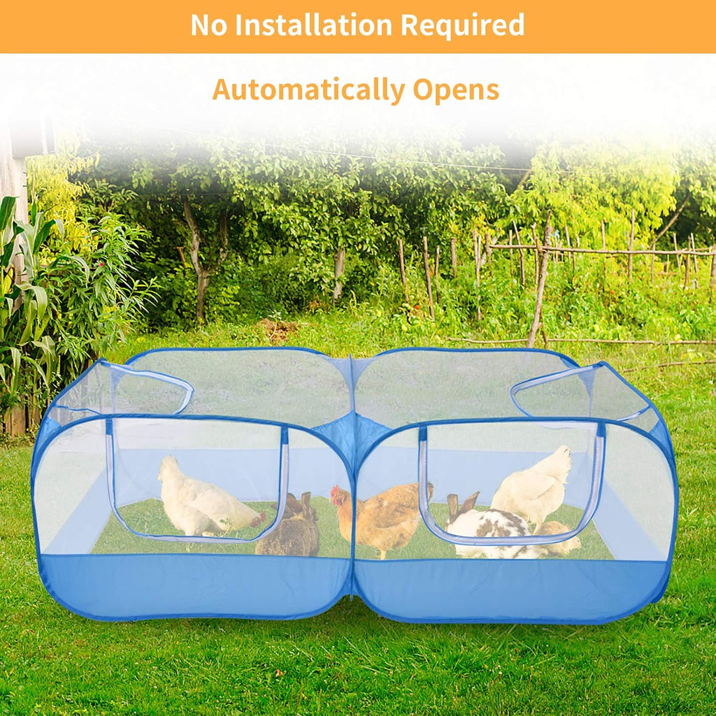 Jhua Small Animal Playpen Pet Cage Tent Large Chicken Run Coop 73"x36"x25"