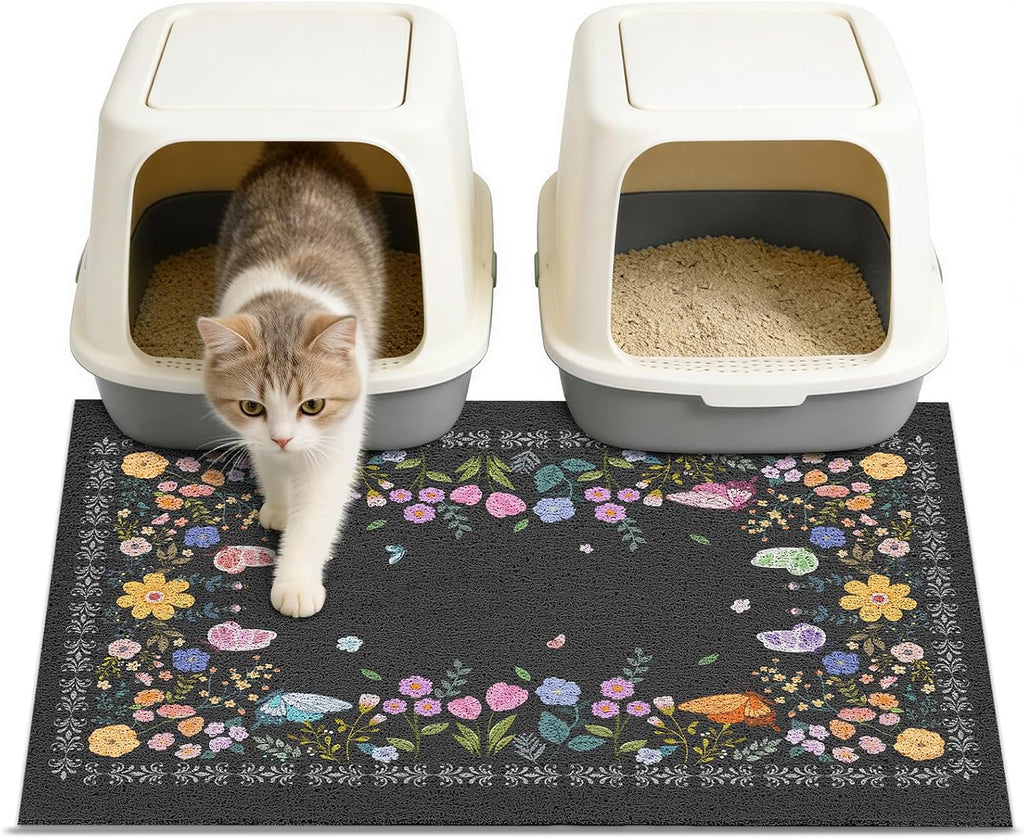 Unicorn Catcher 33"x22" Cat Litter Mat Non-Slip Washable Litter Box Mat