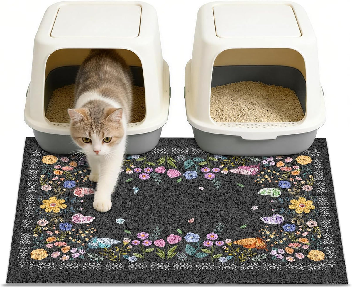 Unicorn Catcher 33"x22" Cat Litter Mat Non-Slip Washable Litter Box Mat