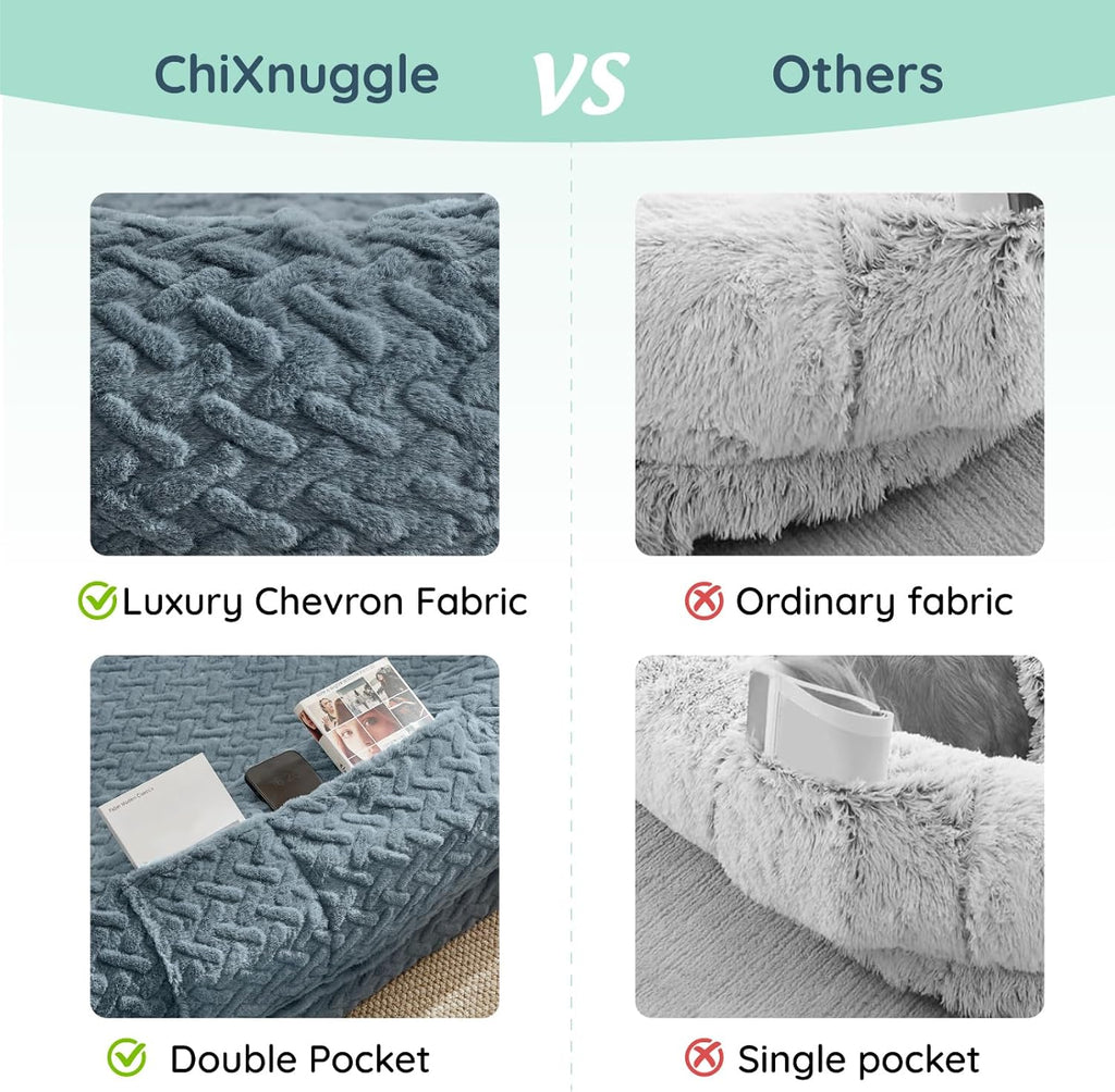 ChiXnuggle Faux Fur Washable Human Dog Bed Cover（Only Human Dog Bed）
