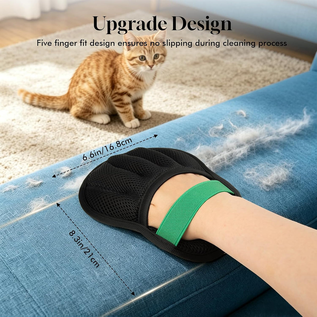 IwIeIaIrI Reusable Pet Hair Removal Glove for Cats, Black