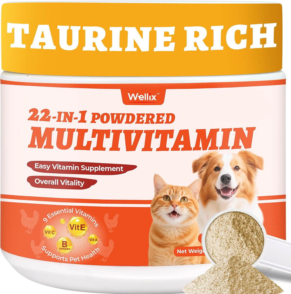 Wellix 7.02oz Multivitamins Taurine Powder for Dogs & Cats - Chicken Flavor