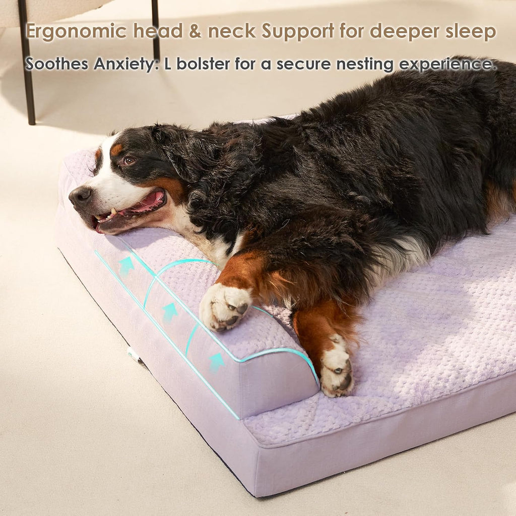EHEYCIGA Orthopedic Dog Bed Medium Size, Memory Foam Dog Bed, Lilac