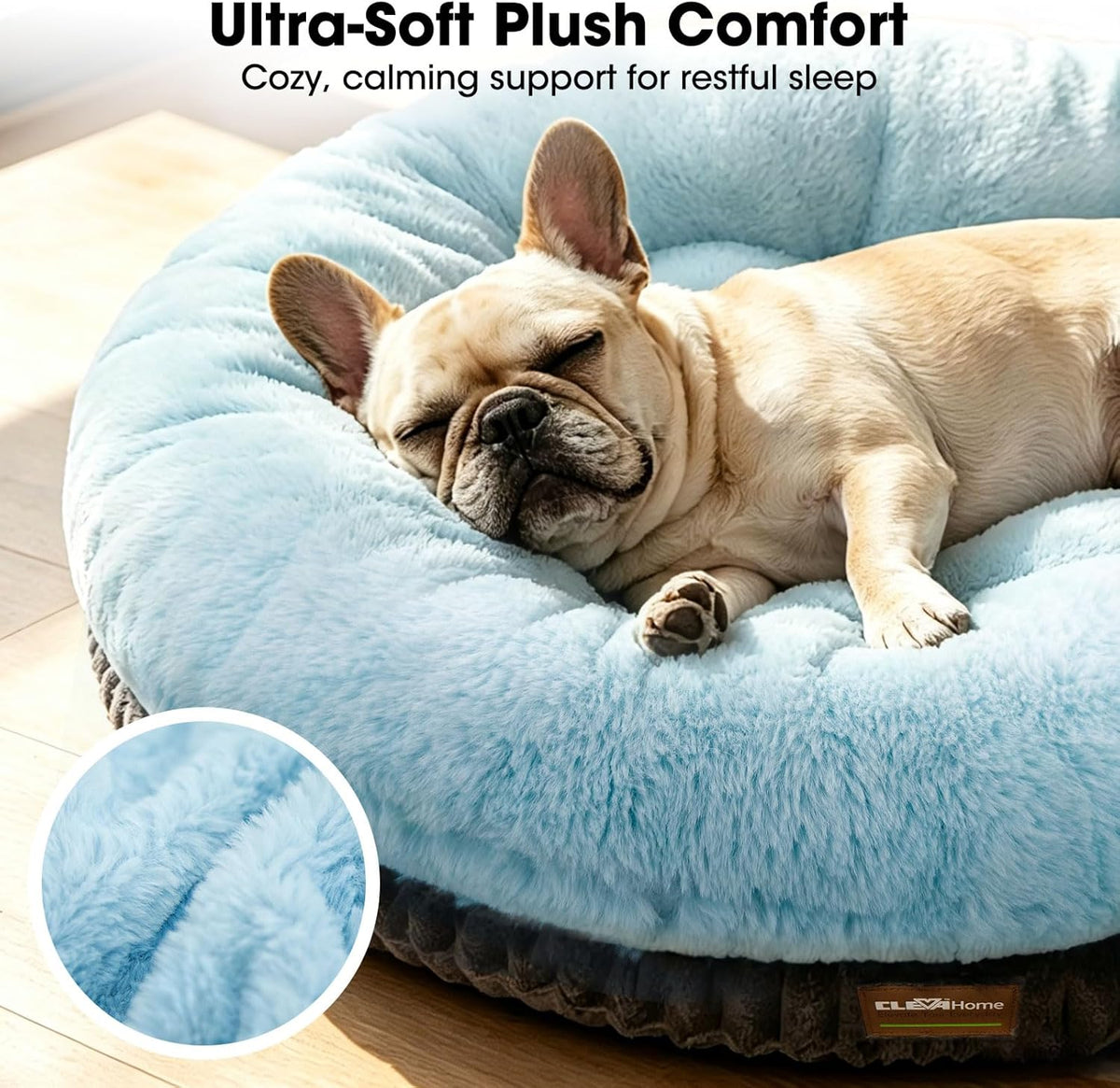 ClevaHome Orthopedic Dog Bed for Medium Dogs, 30in Ice Blue