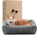 Dog Bed Medium Size Dog, Rectangle Orthopedic Pet Bed for Car and Indoor, Comfort Fluffy Memory Foam Dog Beds with Anti-Slip Bottom,Grey(30x24x8 inches)