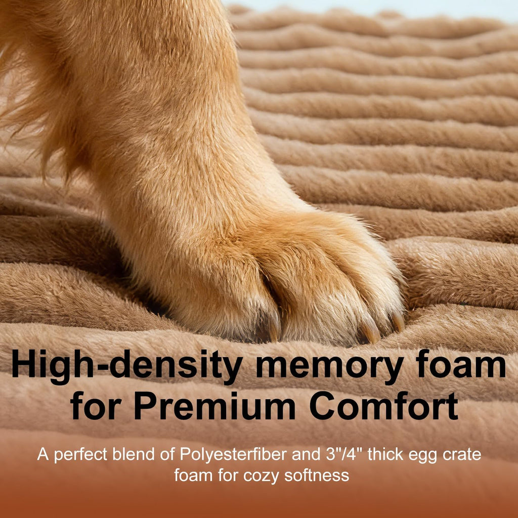 Waterproof Orthopedic Dog Bed for Large Dogs Brown