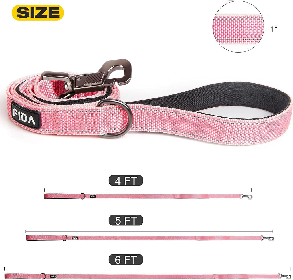 Fida Heavy Duty Dog Leash for Medium Large Dogs, 4 FT, Dual Padded Handles