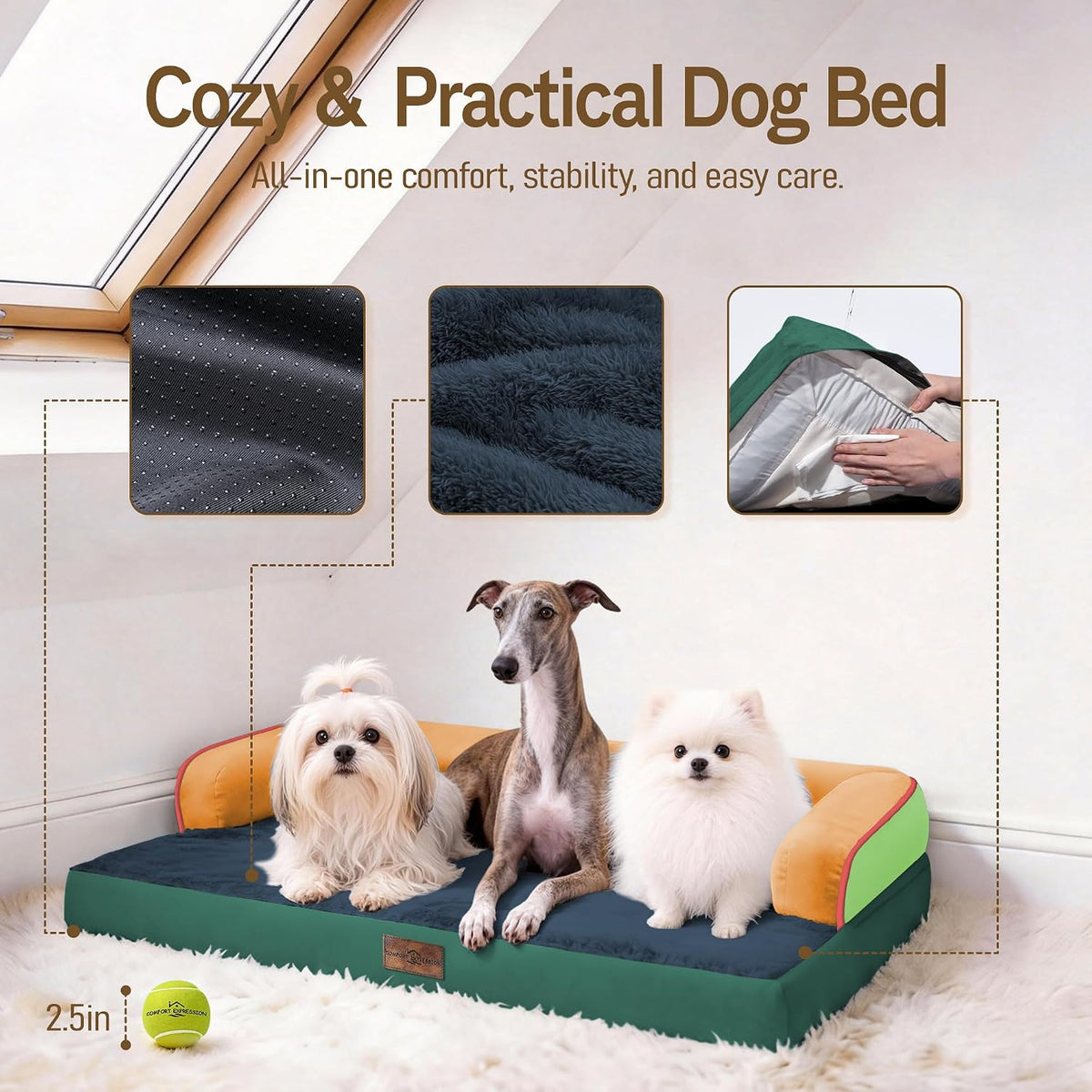 Comfort Expression Orthopedic XL Dog Bed for Large and Extra Large Dogs