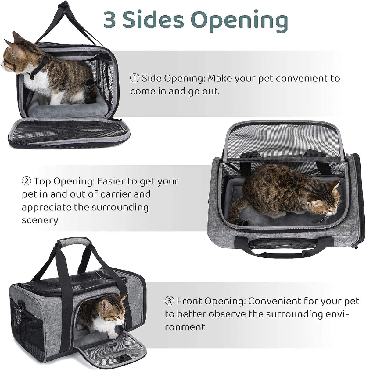 Wakytu TSA & Airline Approved Soft Pet Carrier for Cats/Dogs,17.7x11x8.3