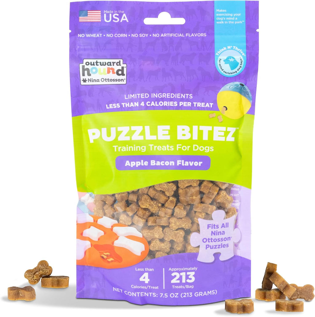 Outward Hound Nina Ottosson Puzzle Bitez Dog Treats, Apple Bacon, 7.5 oz