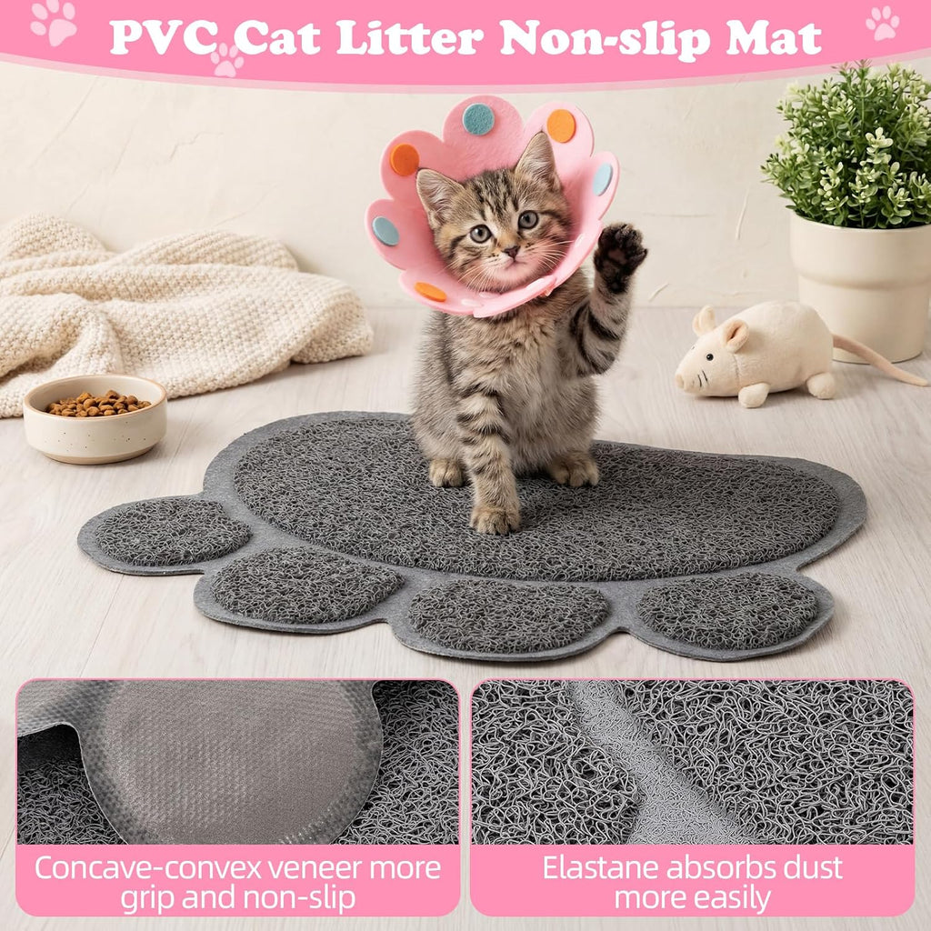 Leitee 28 Pcs Cat Starter Kit with Litter Box Scratcher Toys Bowls, Pink
