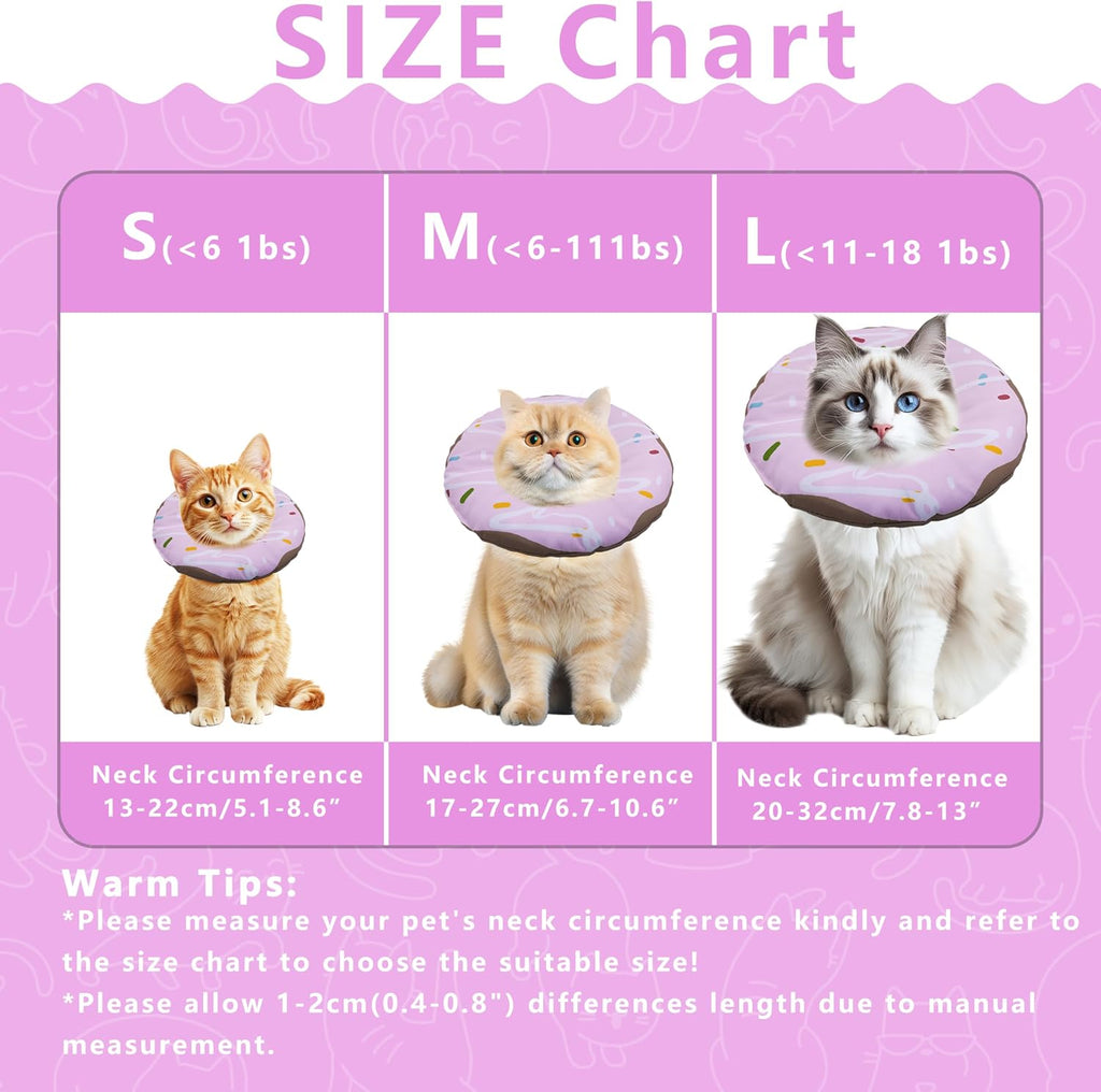 Seyezo Cat Cone Collar Soft, Adjustable Cat Recovery Cone Waterproof Purple