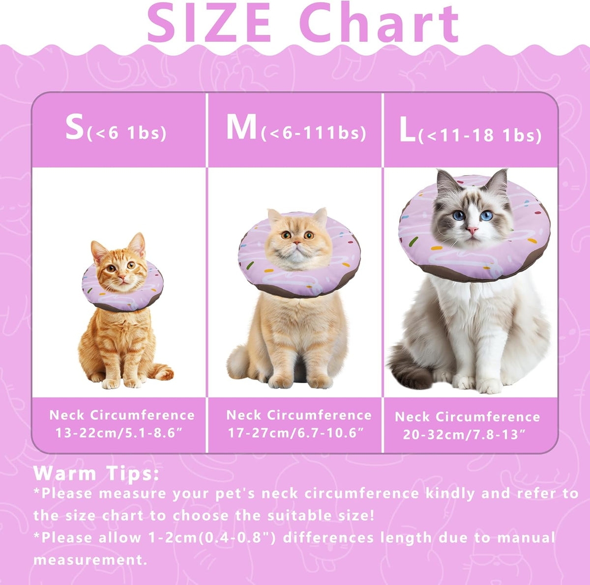 Seyezo Cat Cone Collar Soft, Adjustable Cat Recovery Cone Waterproof Purple