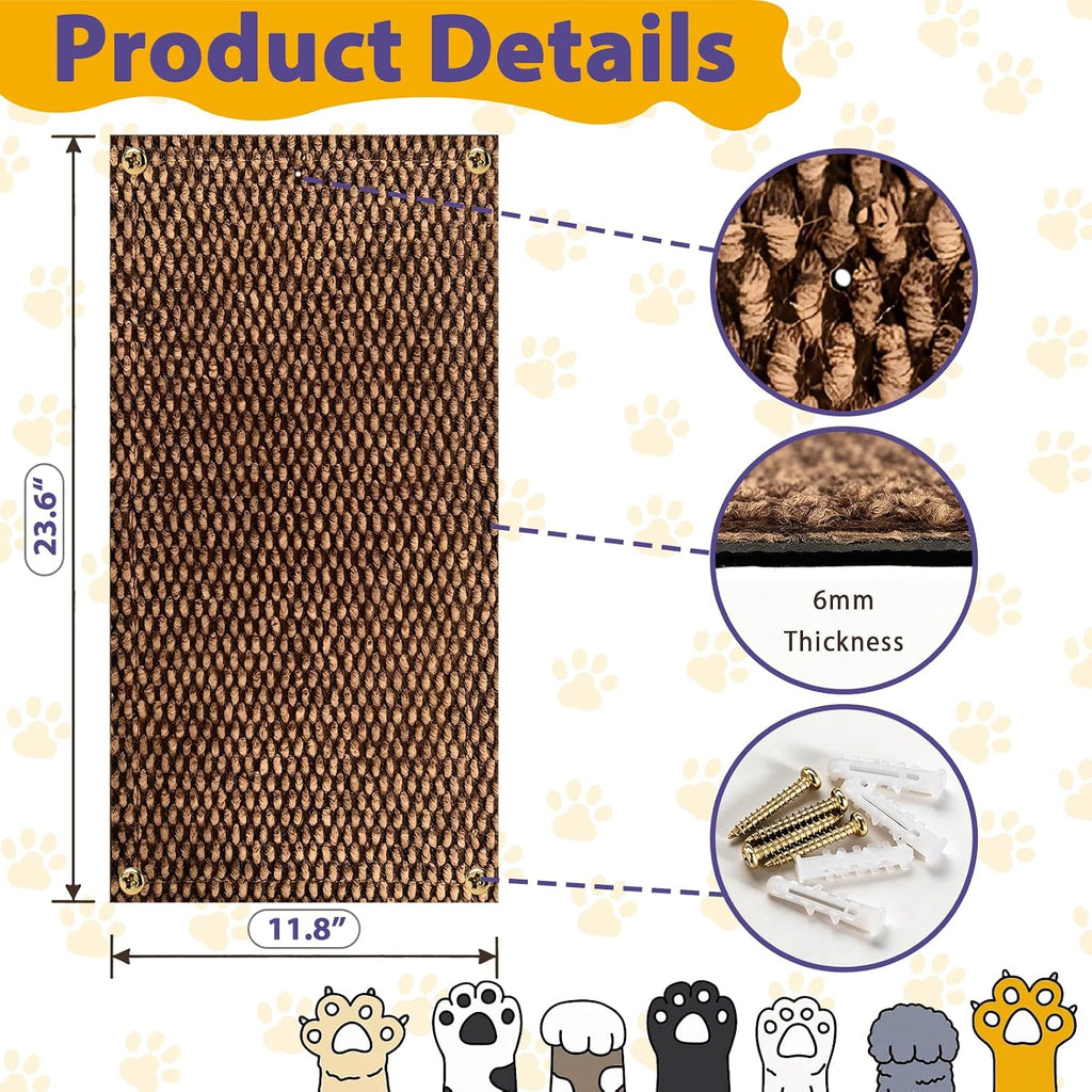 Wall Cat Scratcher & Corner Cat Scratcher,11.8x23.6 Cat Wall Scratch Mats