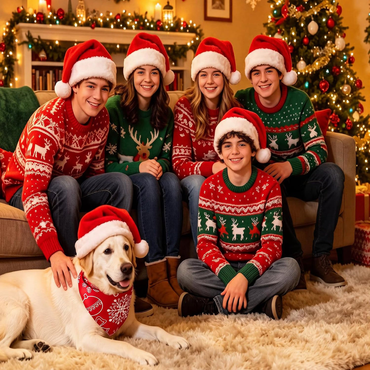 Huhumy 100 Pcs Christmas Dog Bandanas Bulk Bandanas for Medium Large Dogs