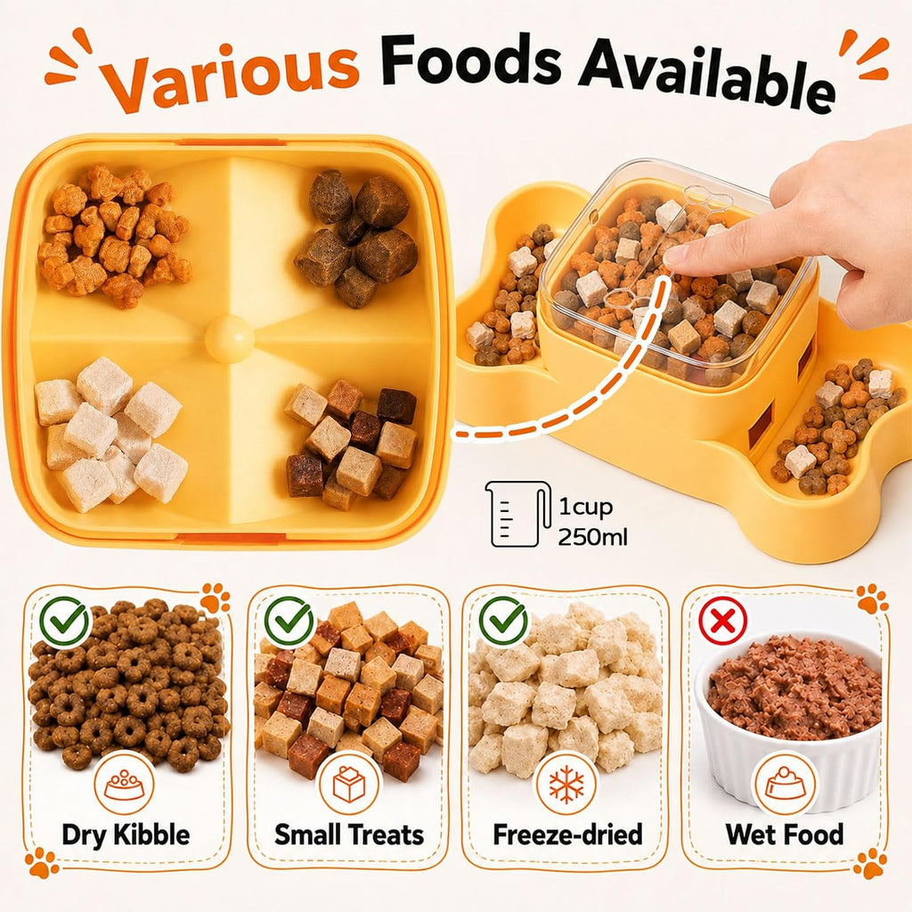 Dog Treat Dispenser Toy, Slow Feeder Puzzle Bowl for Small Dogs and Cats
