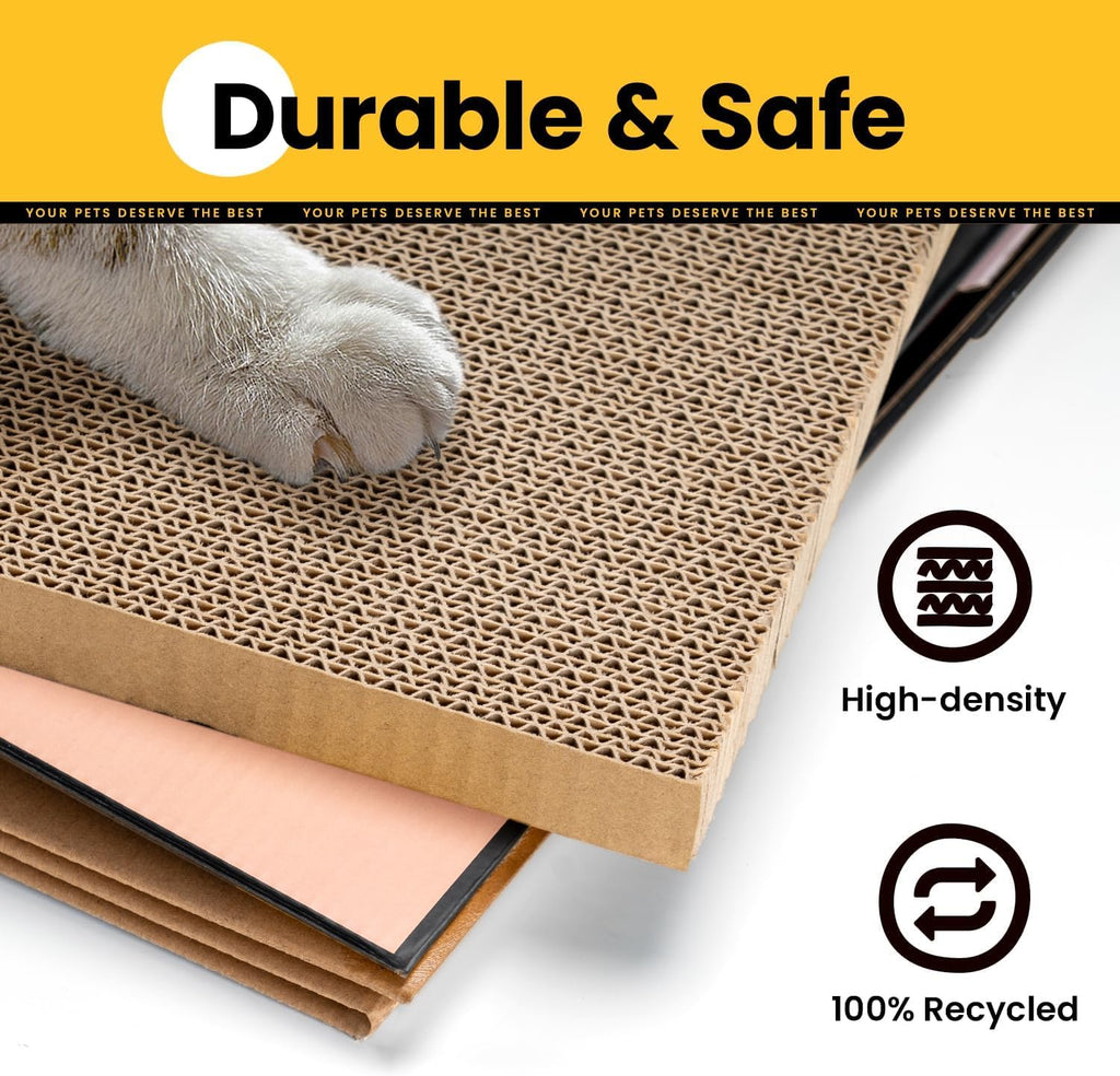 Conlun 2-in-1 Cat House Cardboard Scratching Pad Indoor Cave <13 lbs