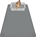 Silicone Cat Litter Mat for Litter Box 34”x22” Large Cat Mat, Dark Grey | Waterproof, Non-Slip, Leak-Proof Rug Mat with Lip, Easy to Clean, Extra Large Litter Catcher Mat for Floor