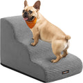 Feandrea 3-Step Dog Stairs, Waterproof, Anti-Slip, Gentle Slope