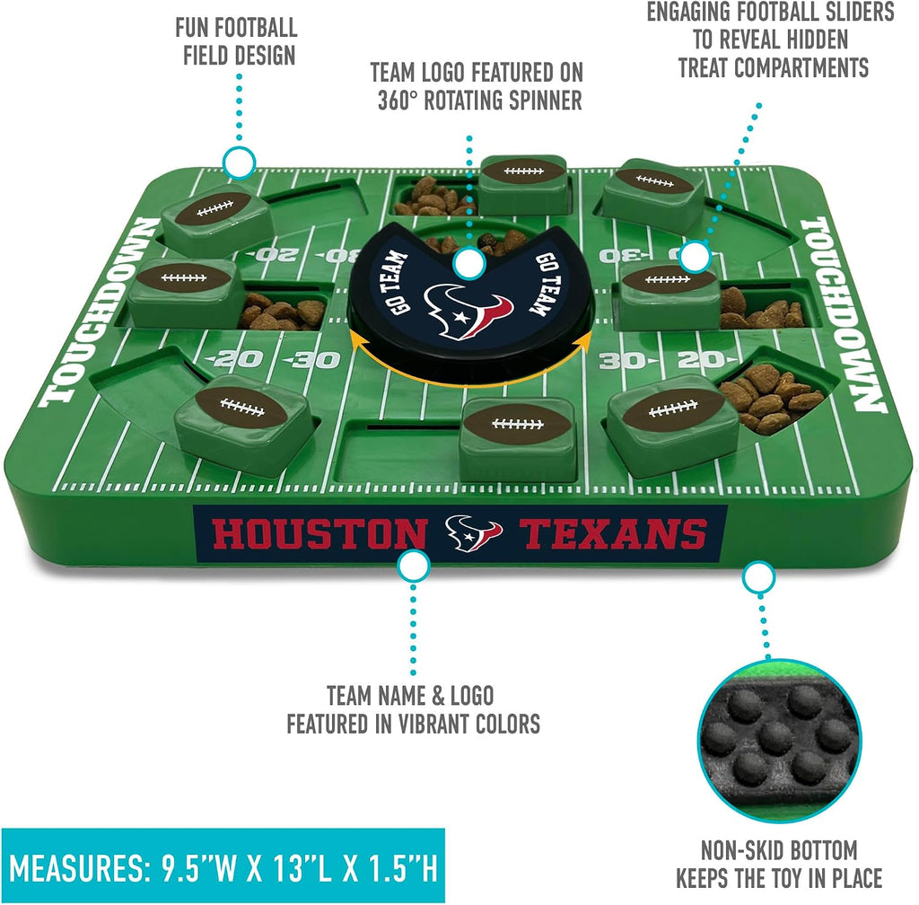Pets First NFL Houston Texans Large Puzzle Toy for Dogs, Slow Feeder Board for Pets, New Bigger Size, Interactive Doggie Treat Toy