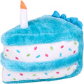 ZippyPaws Birthday Cake Dog Squeaky Toys to Keep Them Busy - Blue