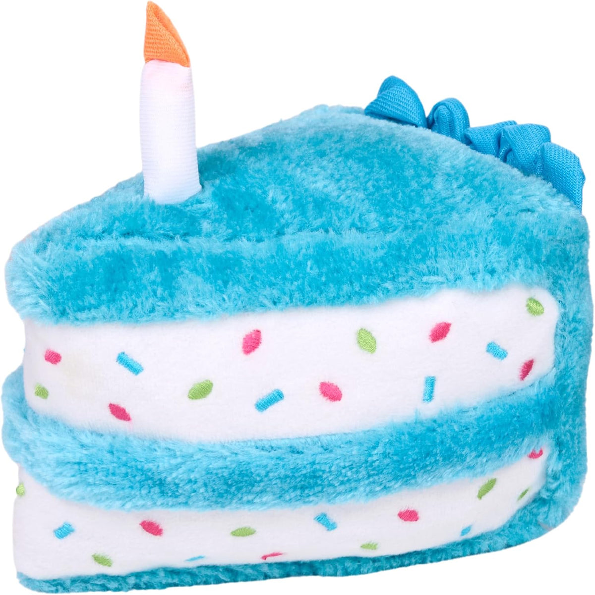ZippyPaws Birthday Cake Dog Squeaky Toys to Keep Them Busy - Blue