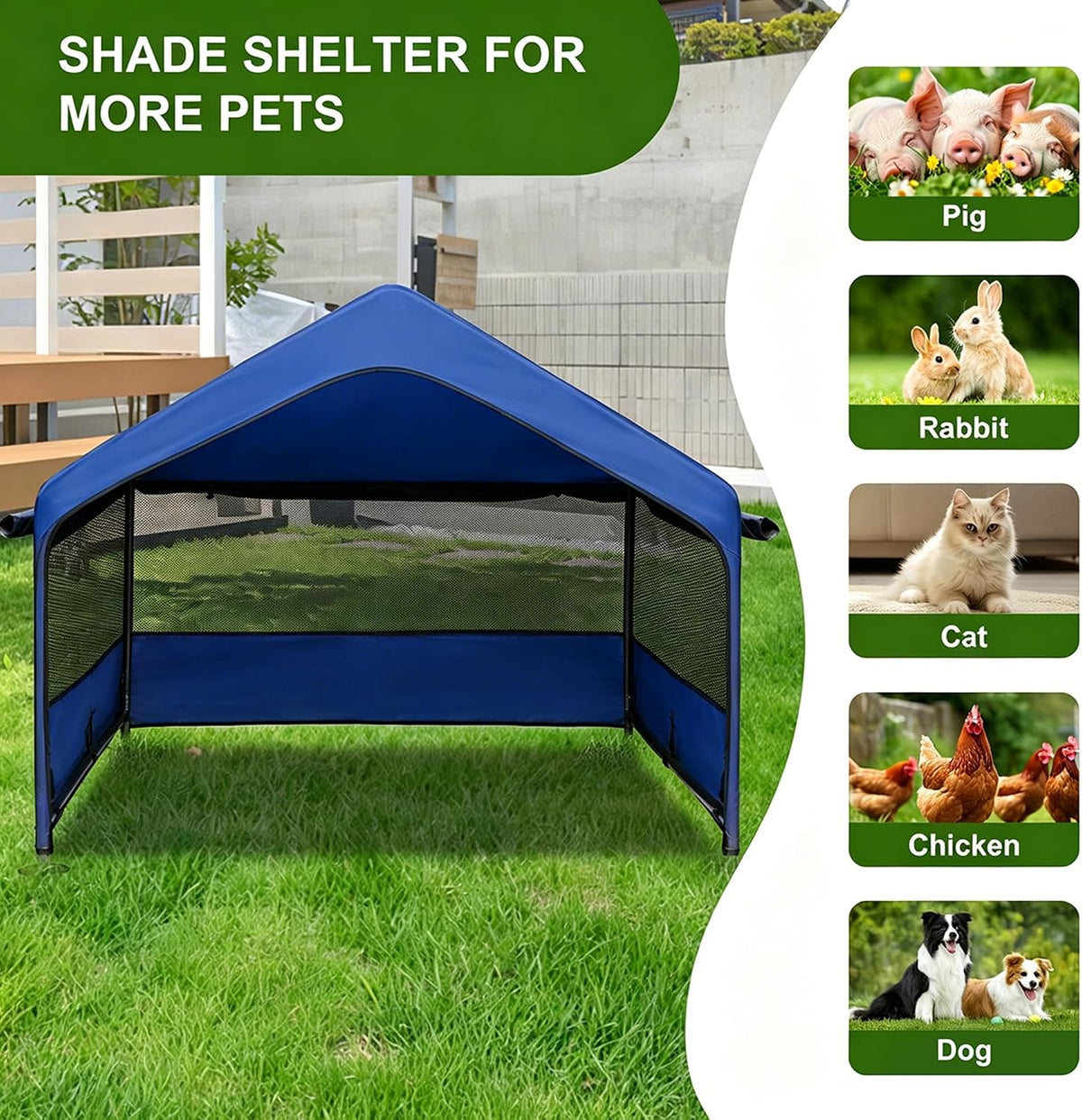 Summertrail Extra Large Dog House Outside, Dog Shade Shelter Tent Outdoor