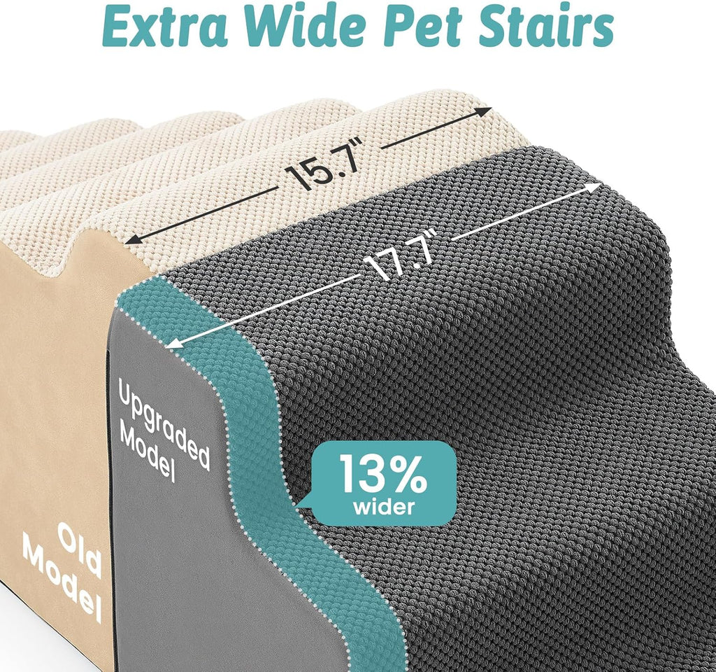 COZY KISS Dog Stairs for Small Dogs, 4-Step 2-in-1 Dog Steps,19.7" H