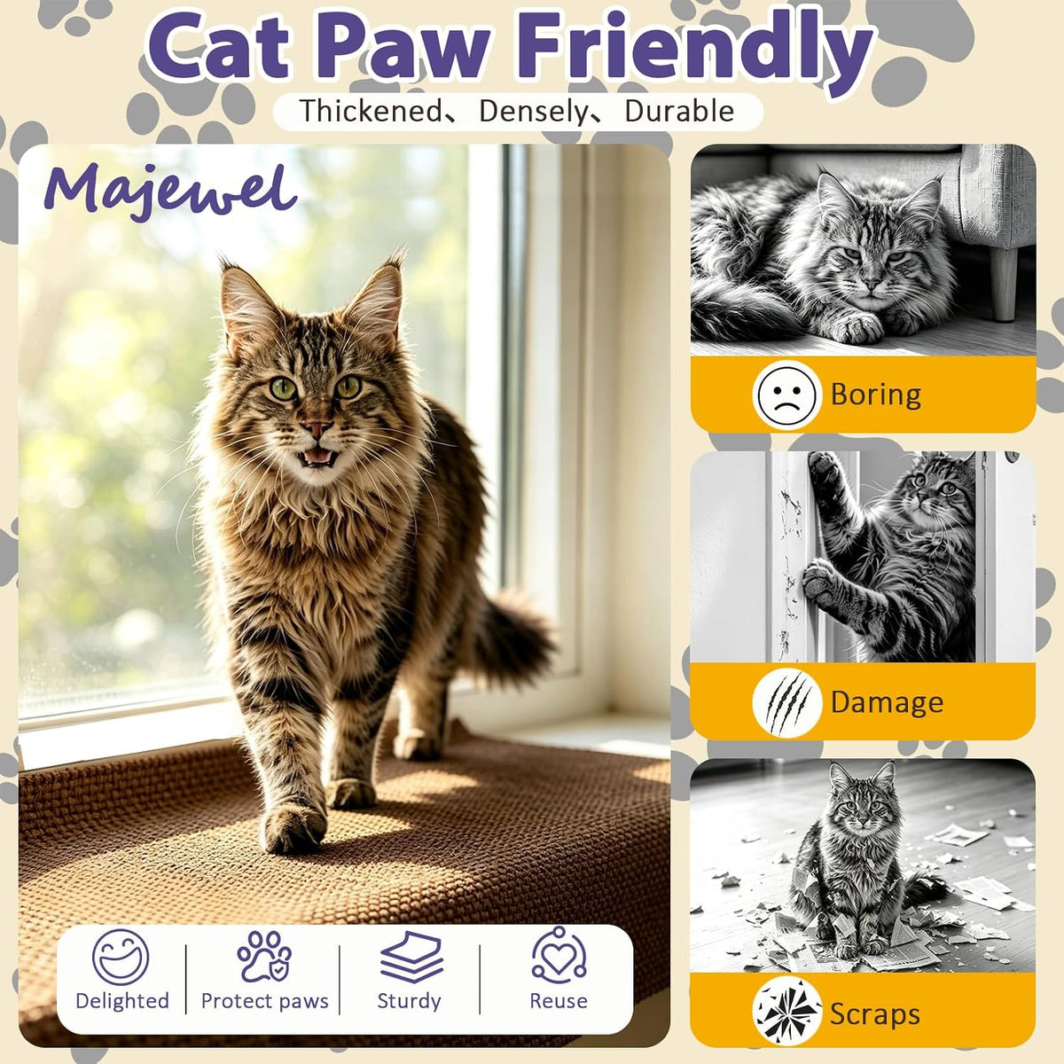 Wall Cat Scratcher,15.7x39.4” Cat Wall Climbing Wall Scratcher Carpet