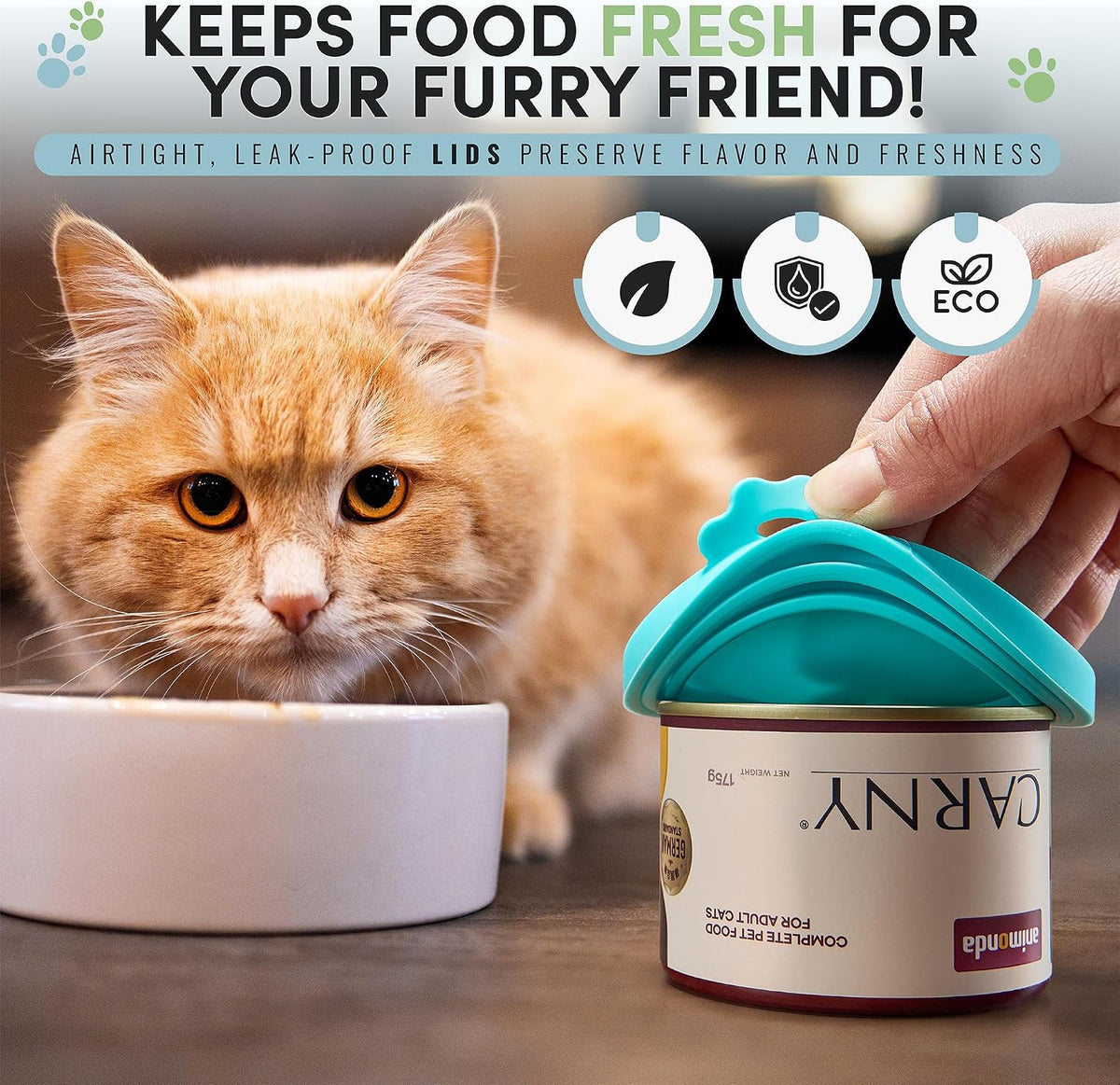 4 Pack Universal Pet Food Can Covers Lids - One fit 3 Standard Size Cans for Cats and Dogs Food Cans - Easy to Clean - Safe Silicone - Pastel Meadow