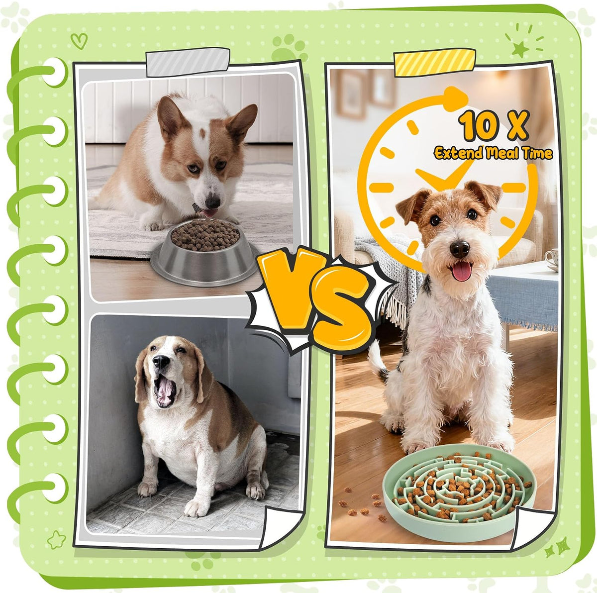 KIPRITII Dog Puzzle Feeder Set with Slow Feeder Bowl & Treat Ball