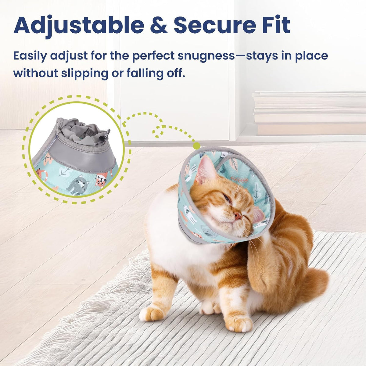 PawsPik Adjustable Soft Recovery Cone for Dogs & Cats, Small, Light Blue
