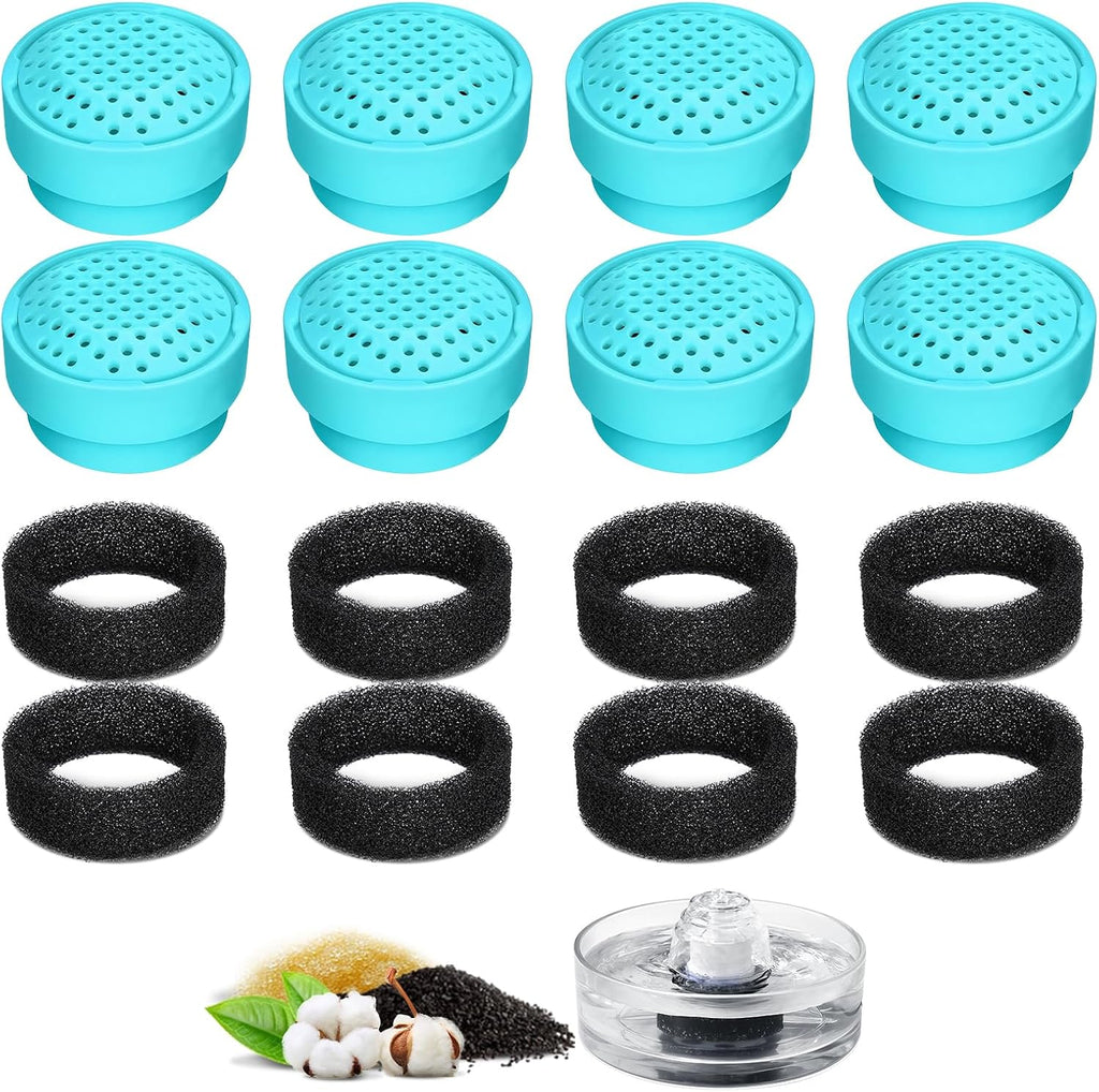 Cat Water Fountain Filters,Replacement Filters for 2.7L /91oz Glass Cat Water Fountain (8 Packs)