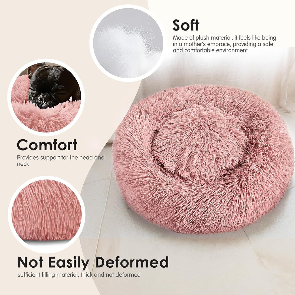 Extra Large Dog Beds, 36in Human Dog Anxiety Relief Comfort Bed (Pink)