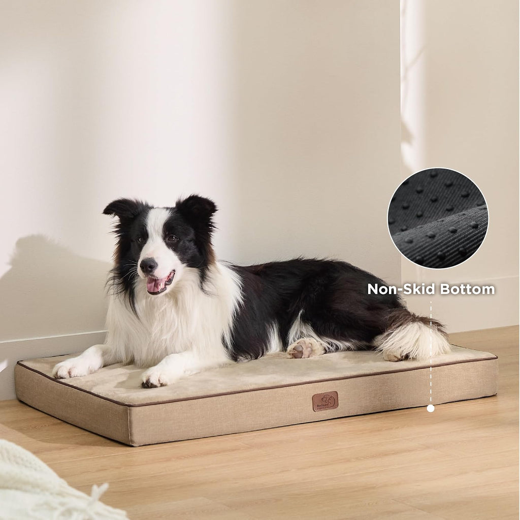 Bedsure Memory Foam Dog Beds Large Sized Dog, Orthopedic Crate Pads, 35x22