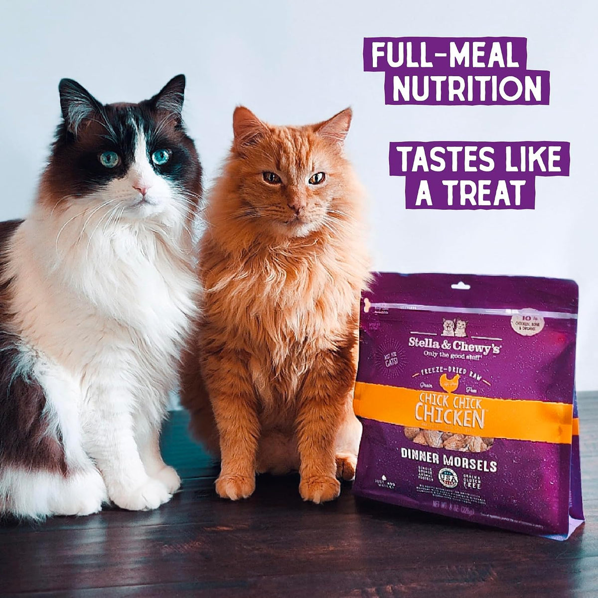 Stella & Chewy's Freeze-Dried Raw Cat Dinner Morsels - Premium Chicken Recipe with 98% Cage-Free Meat & Organs - Natural Grain-Free Cat & Kitten Food - Made in USA - 1 oz (Pack of 12)