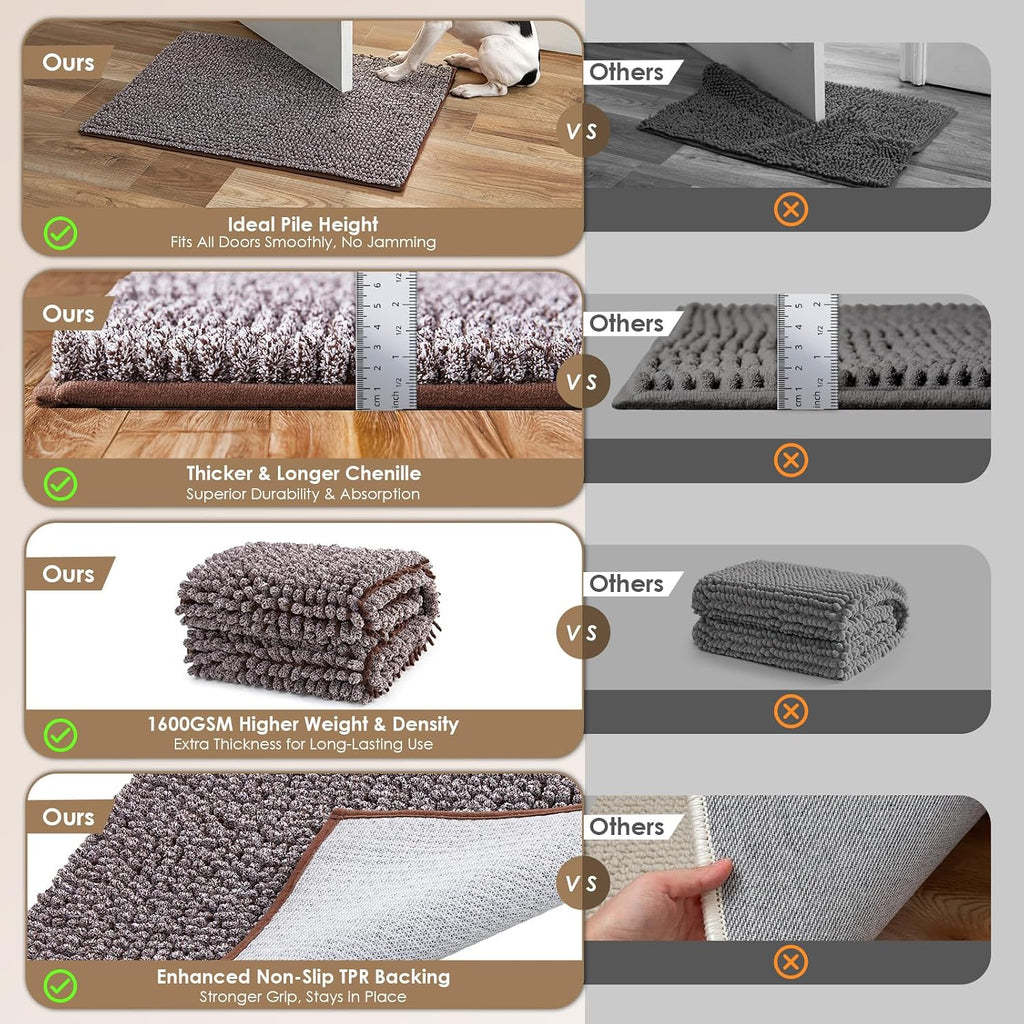 EHEYCIGA 36x24 Super Absorbent Dog Door Mat for Muddy Paws Entryway Rug