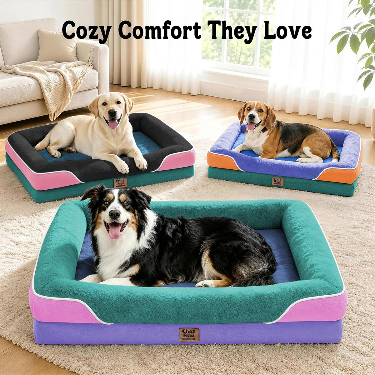 Chez Paw Waterproof Orthopedic XL Dog Bed for Large and Extra Large Dogs