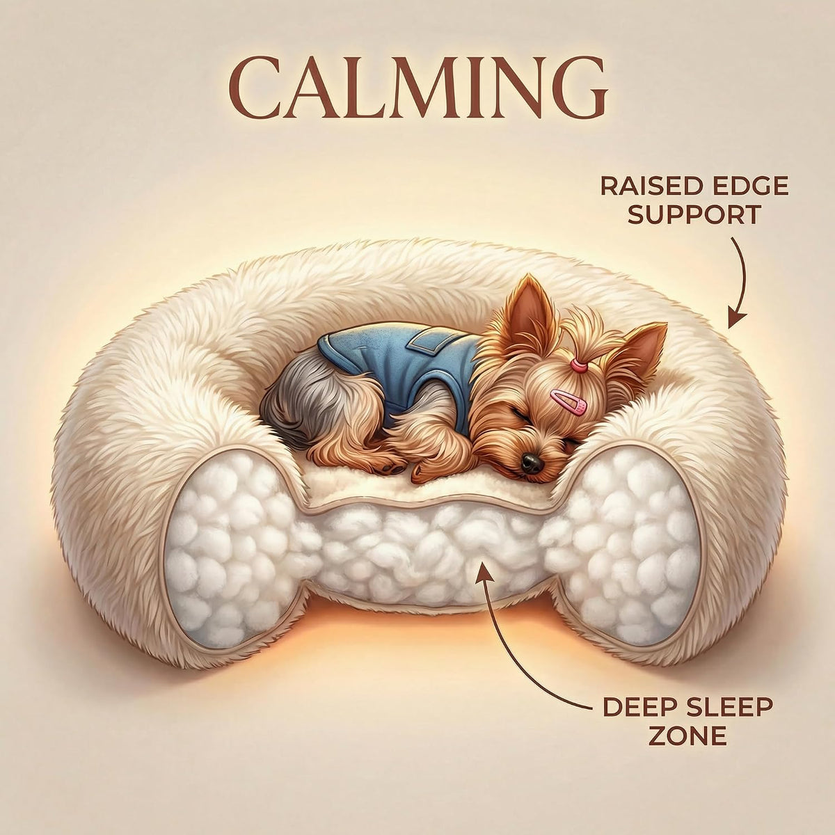 Calming Donut Small Dog Bed for Chihuahua Yorkie Maltese Shih Tzu