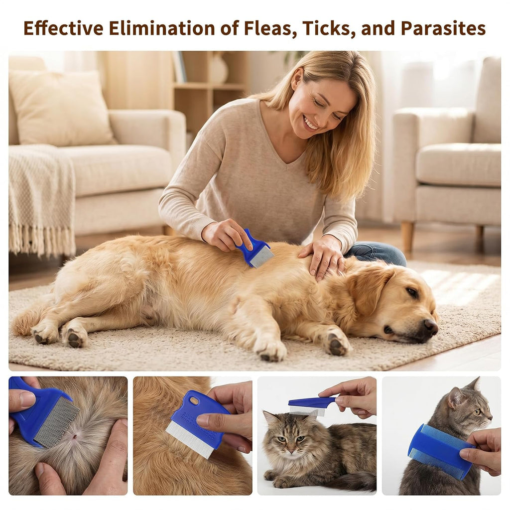 6Pcs Flea Lice Comb Set for Cats and Dogs, Pet Grooming Combs