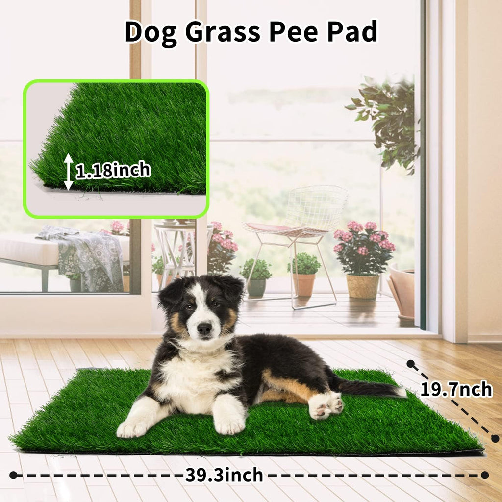 Fake Grass Pad for Dogs Potty Training Artificial Turf, 39.3x19.7in | Pet-Friendly, Fast-Drain, Easy to Clean, Indoor Outdoor Balcony Apartmen Patio Use