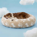 LE SURE Shown on TV Jacquard Donut Dog Beds Large Sized Dog,Sand 36x36x8in