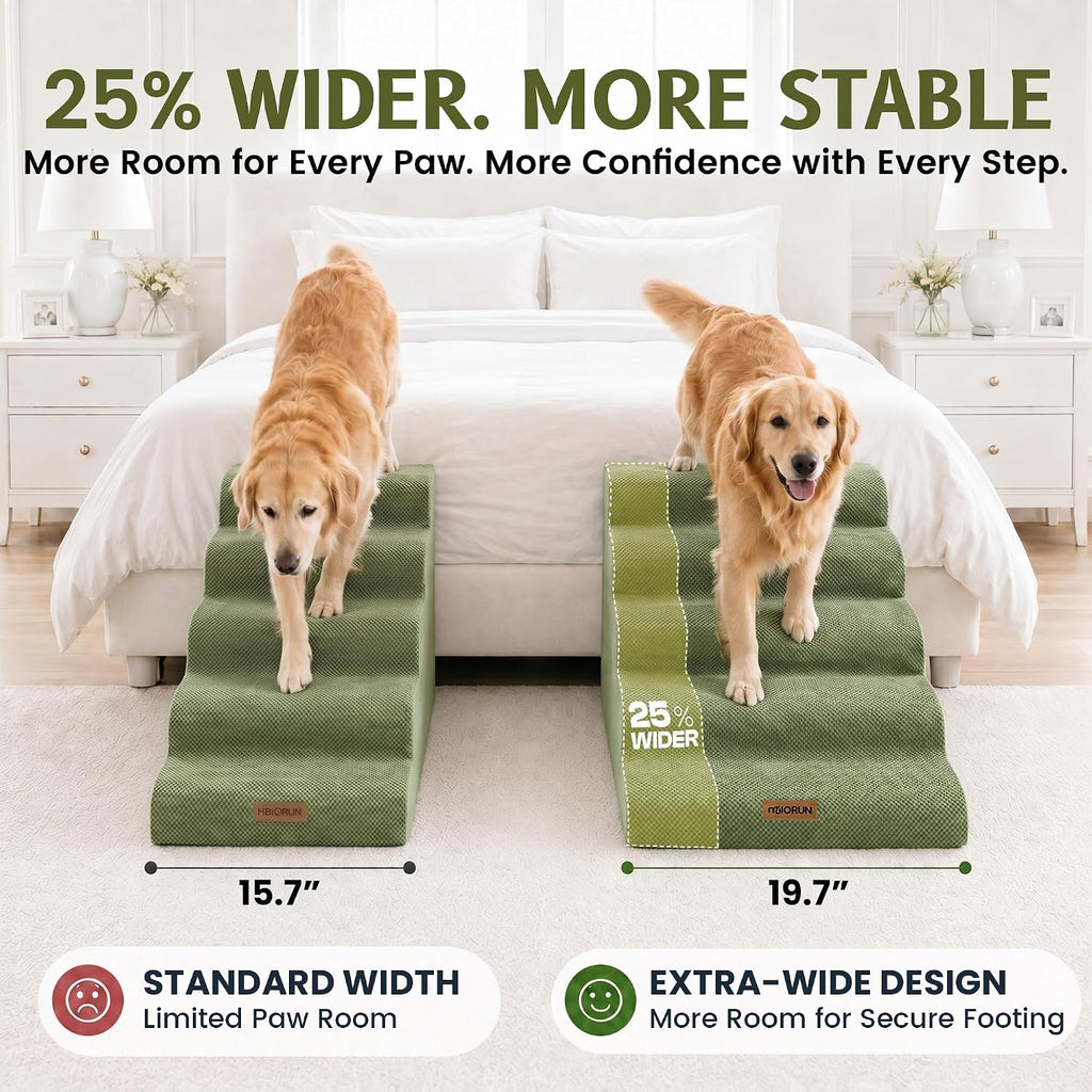 Miorun Extra Wide Dog Stairs for Large Dogs, 25" H Pet Steps for High Beds