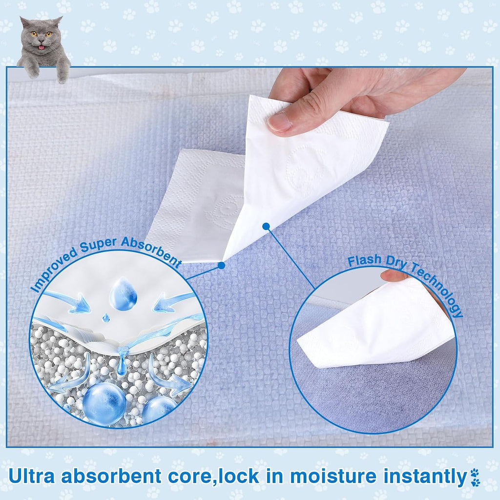 Cat Litter Pads Superior Absorbent 50 Count Scent Generic Refill Compatible with Tidy Cat Breeze Litter System 16.9x11.4 Inch Enhanced Odor Control