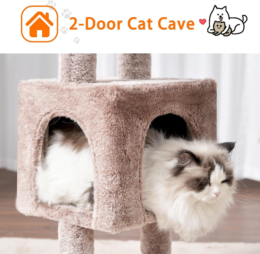Heybly Cat Tree, 39" Tower with All-Sisal Wrapped Scratching Post HCT006SMU