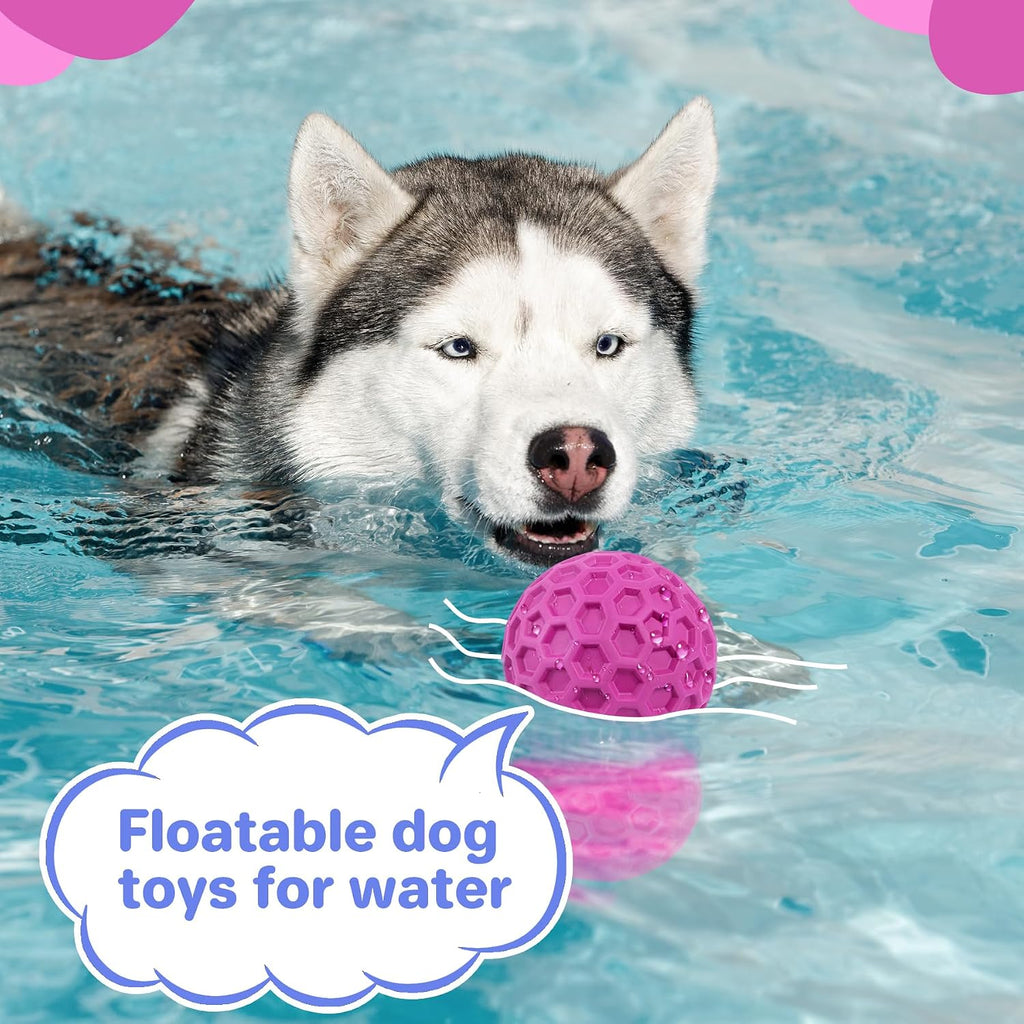 DISSKNIC Tough Squeaky Dog Balls Puppy Toys, Interactive Dog Toys for Small Dogs, Puppy Chew Toys for Teething and Relax, Dogs Chew Toy Small Balls Dog Toys for Small Breed, Outdoor Dog Toy for Dogs
