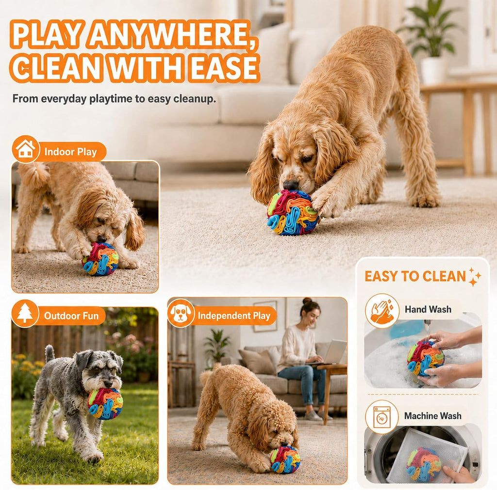 Snuffle Ball - Snuffle Ball for Small Dogs, Interactive Dog Toys to Keep Them Busy, Puppy Dog Puzzle Toy, Machine Washable