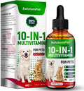 Сat Vitamins for Indoor Cats – Liquid 10-in-1 Multivitamin for Dogs – C, D3, B Group, for Skin, Coat, & Breathing – Natural Protection for Pets of All Ages – For Digestion & Bones – Beef Flavor – 2 Oz