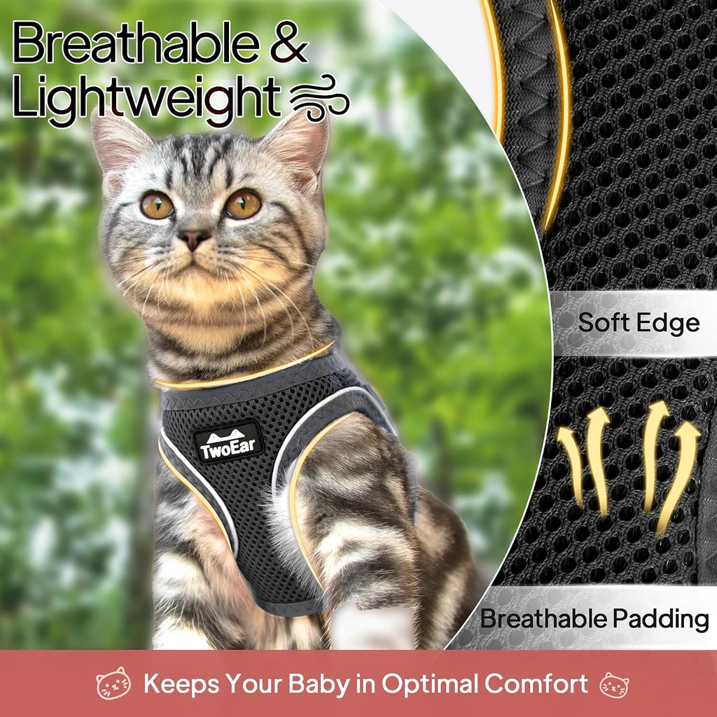 Twoear Cat Harness and Leash Set, Small Cat Harness Escape Proof