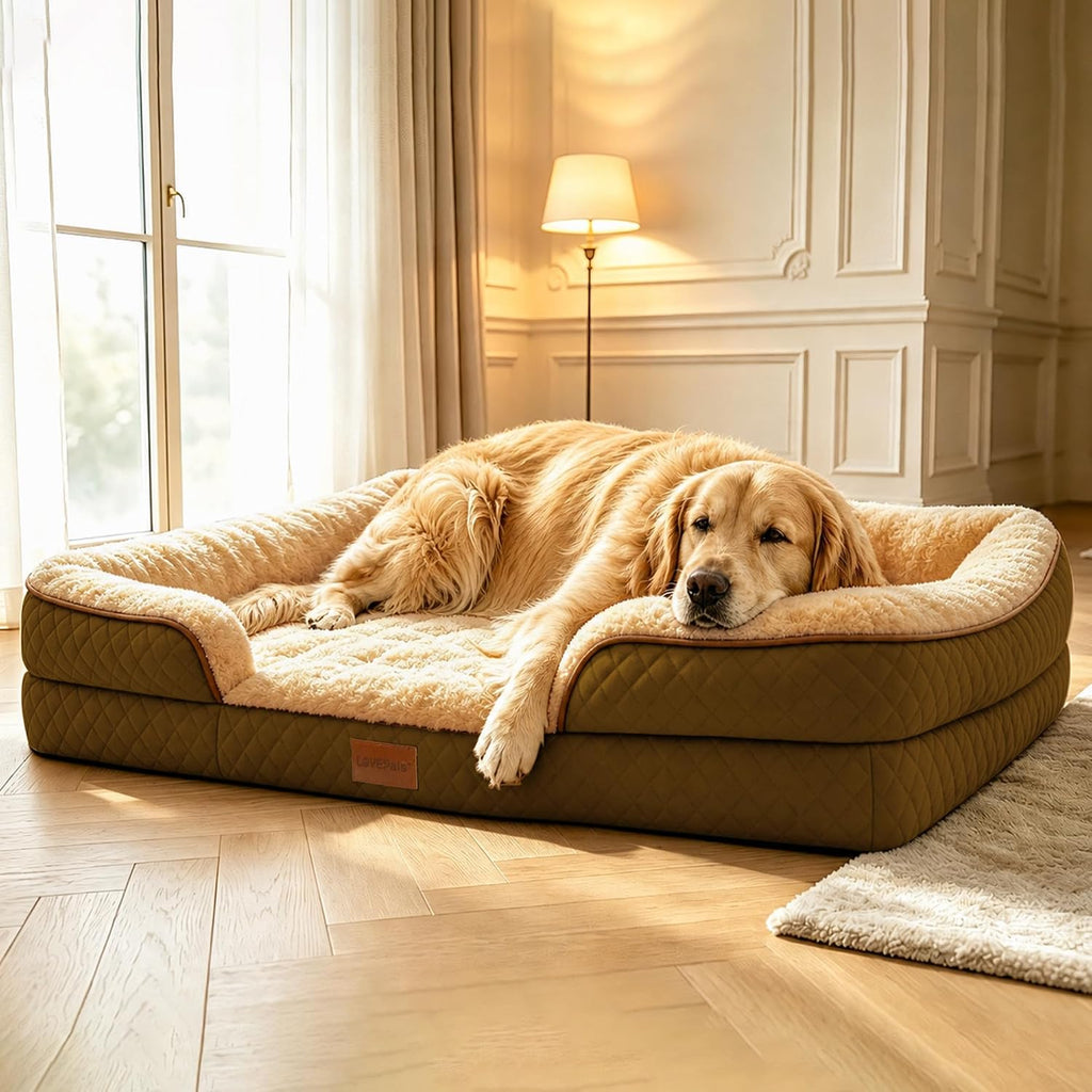 Dog Bed with Reusable Potty Pad - 44.5" x 33.5" x 6.7" Brown